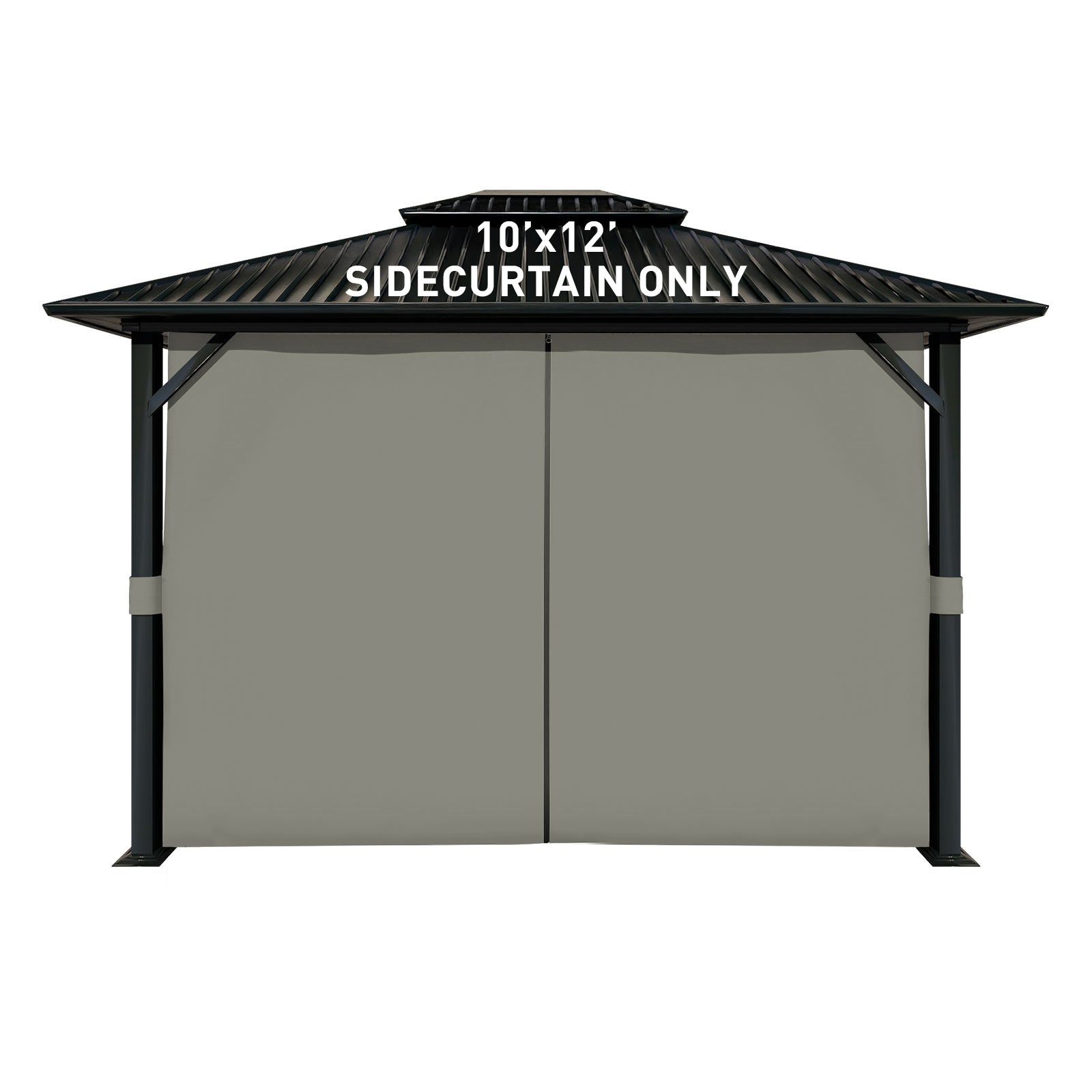 Outdoor Gazebo Curtains, 4 Panels Privacy Sidewall Replacement (Curtain Only) - Grey - Aoodor
